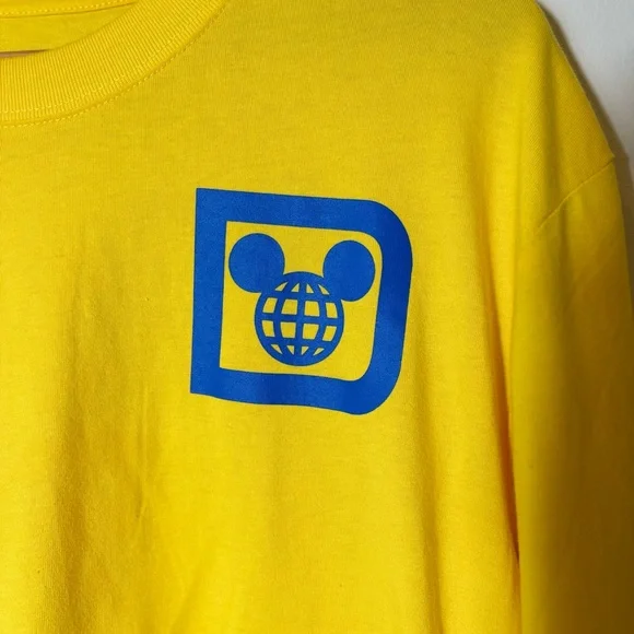 Disney Parks Walt Disney World Unisex Yellow/Blue Long Sleeve Shirt M - Picture 3 of 6